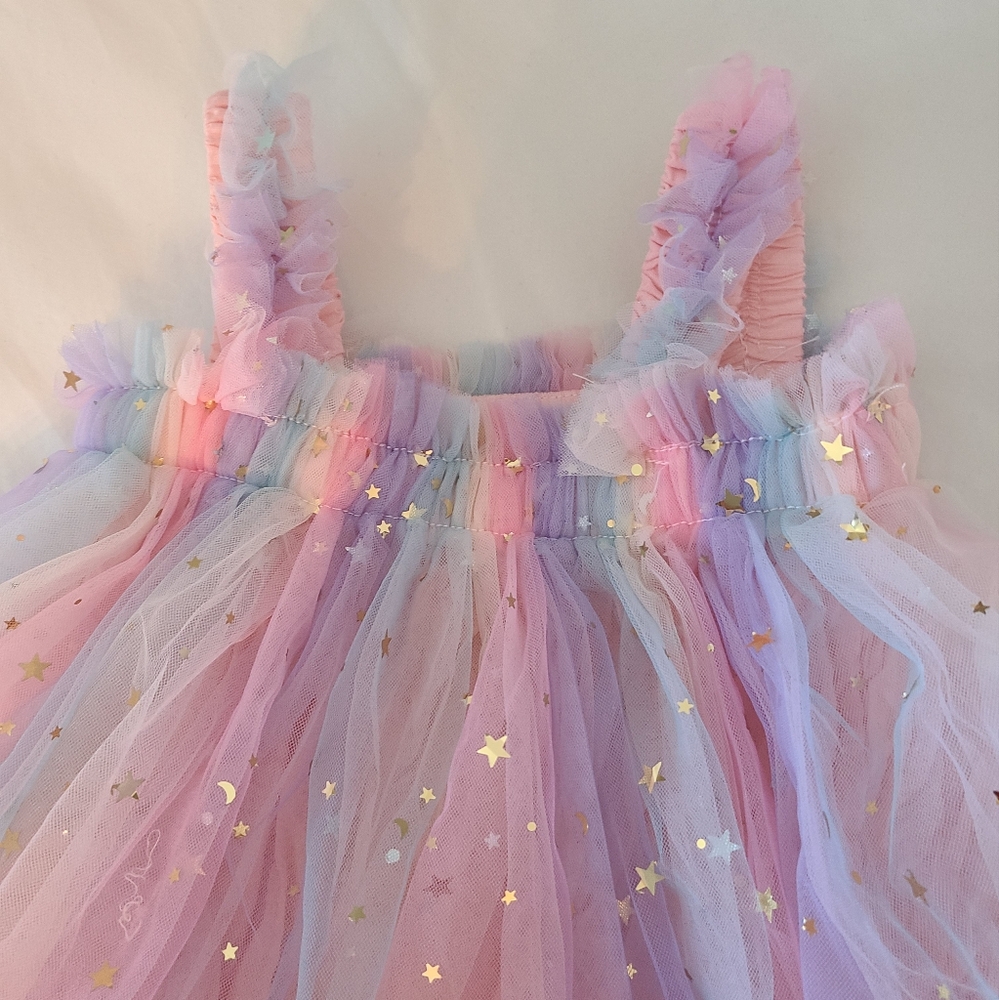 Toddler Moon And Stars Tulle Dress 9-12 Months